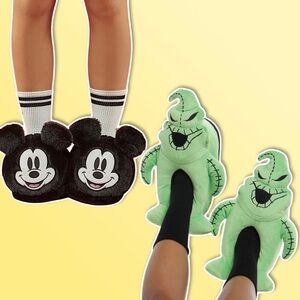 Womens Disney Plush Slippers Mickey Mouse Oogie Boogie Bundle Size Medium